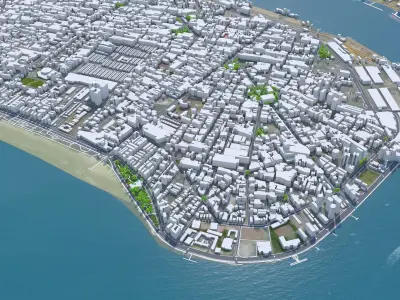 Baixada Santista Brazil Low-poly 3D model