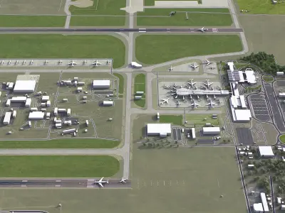 Bucharest - 3D Airport Model Low-poly 3D model