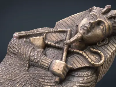 Sarcophagus egyptian Low-poly 3D model