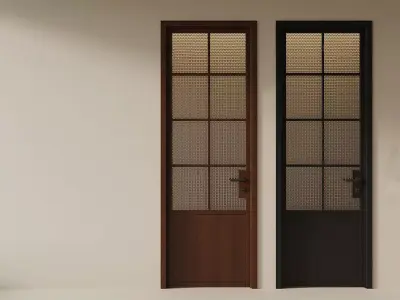 Wooden-door Single-door Bedroom-door Glass-door Bathroom-door 3D model