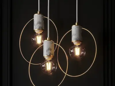 1 Light Single Geometric Pendant 3D model