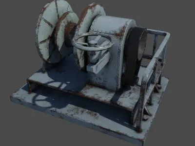Winch Machine Low-poly 3D model