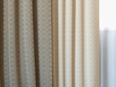 Curtains 100 Curtains with Tulle Fabricut Vicenza 3D model