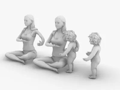 Mother and son 3D print model