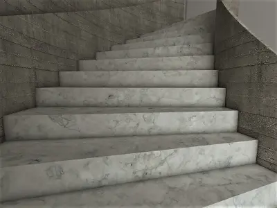 stairs staircase in modern building 3D model