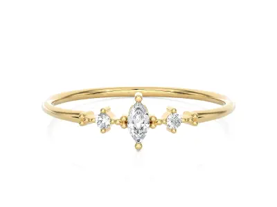 Light Minimalist Diamond Ring 3D print model