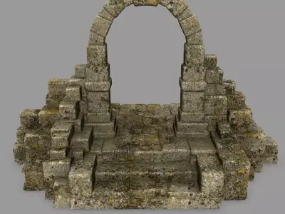 gate 2 stone arch Low-poly 3D model