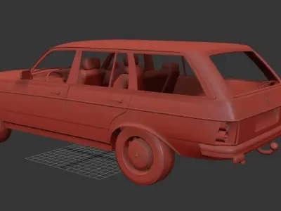Mercedes Benz E class W123 estate 1975 3D print model