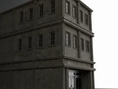 OLD RETRO CLASSICAL BUILDING 1 Low-poly 3D model