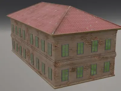 Old Administrative Building Low-poly 3D model