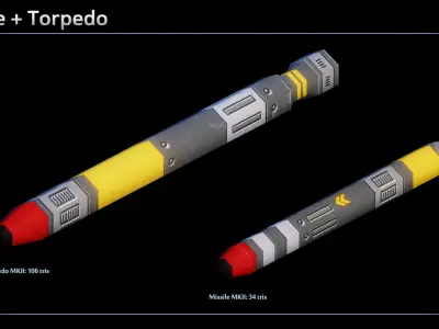 Spaceship Falkenhayn Dreadnought Low-poly 3D model