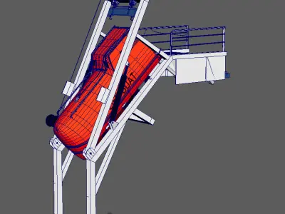  Lifeboat with Full Frame Complete Exterior and Interior Low-poly 3D model