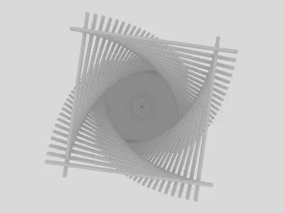 Floor lamp Wood 3D model