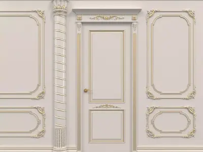 Wall Molding in Classic French style 8 3D model