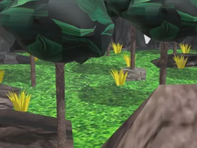 Low Poly Stylized hills forest Low-poly 3D model