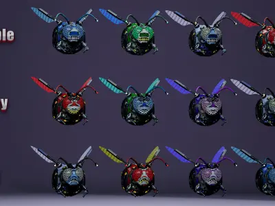 Sci-Fi Droid BoomFly Low-poly 3D model