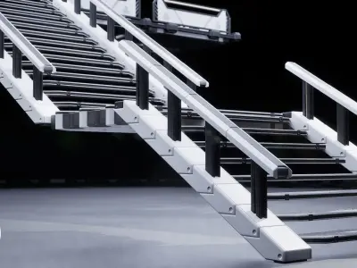 Sci Fi Modular Stairs Low-poly 3D model