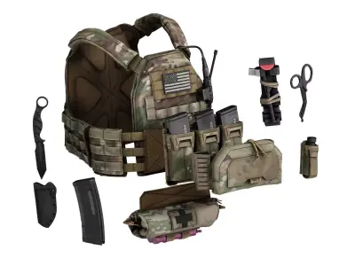 TYR TACTICAL PICO 1M ASSAULTER PLATE CARRIER VEST Low-poly 3D model