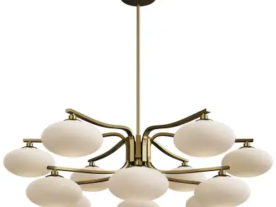 Oval Balls Mushrooms Chandelier Low-poly 3D model