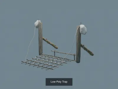 Low-Poly Traps piece of barbed wire 3D Model Pack