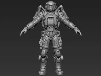Sci-Fi Military Armour Basemesh 004 3D model