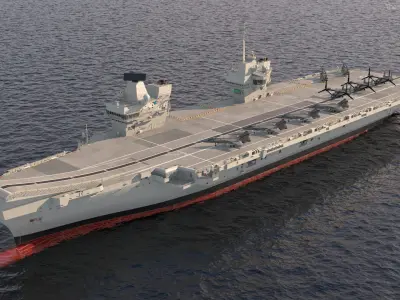  HMS Queen Elizabeth with Military Equipment 