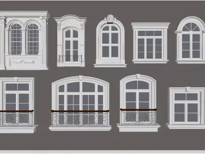  European-style windows 3D model