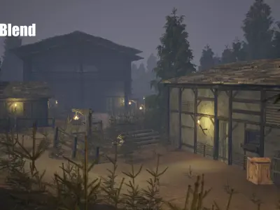 Medieval Village Houses Pack Low-poly 3D model