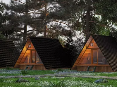 Forest House CG V-Ray 3D model