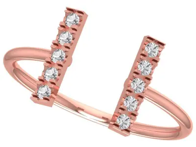 Solitaire Women Light Weight Band Ring 3D print model 4