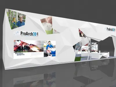 Exhibition stall 20 mtr x 10 mtr 2 sides open 3D model