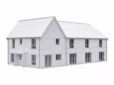 Neighborhood Houses P23 Low-poly 3D model