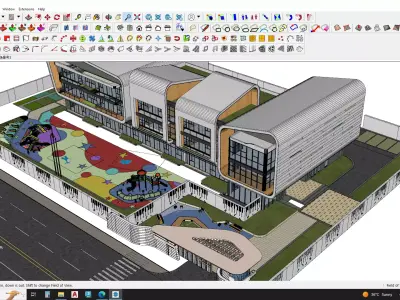 kindergarden education building sketchup model 3D model