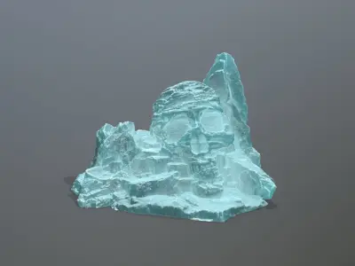 Skull Rock Low-poly 3D model 6