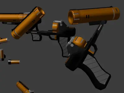 Sci-fi flare gun for games 3D model