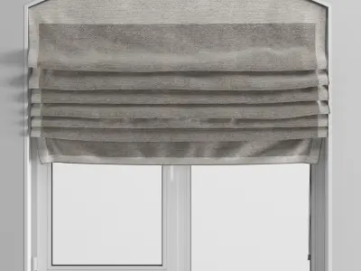 Roman curtains and a plastic window 3D model
