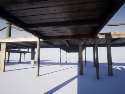 wooden pier - Game Ready - AR VR Low-poly 3D model