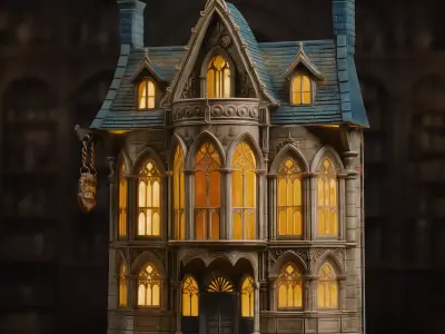Victorian Magic Shop 3D Printable Book Nook STL File 3D print model