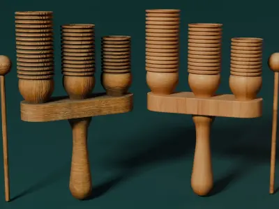 Wooden Agogo 3D model
