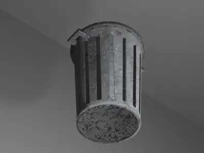 Trashcan trash can - garbage can Low-poly 3D model