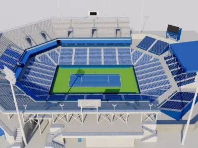 William H G FitzGerald Tennis Center Low-poly 3D model