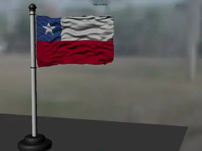 Chile flag 3D model