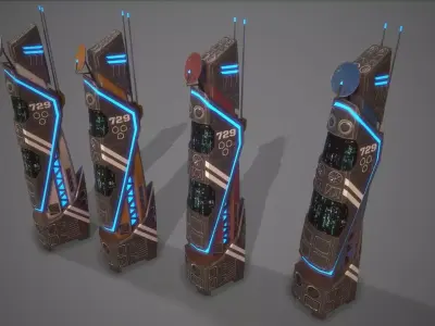 Sci-Fi Building-09 Low-poly 3D model