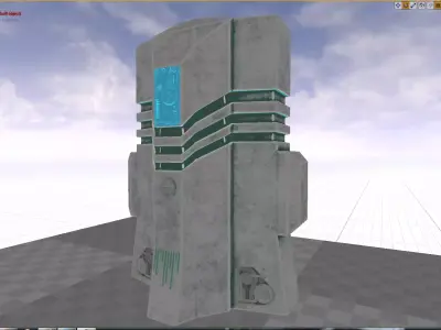 Sci-fi Computer station model Low-poly 3D model