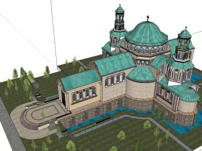 Architecture-Religion-God-Culture-Temple-062 church with dome... 3D model