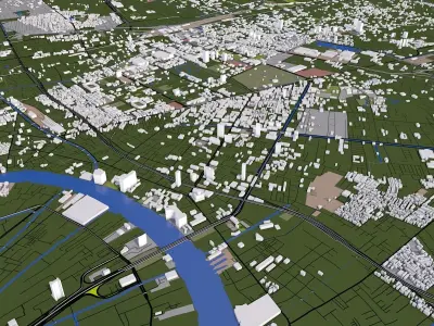 Bangkok City Low-poly 3D model