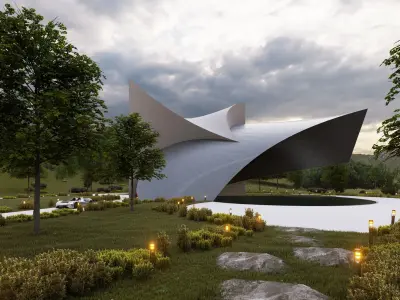 Metaverse House Modern House Low Poly Futuristic House Design Low-poly 3D model