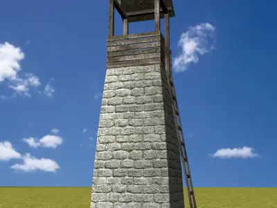 Guard tower 02 low poly Low-poly 3D model