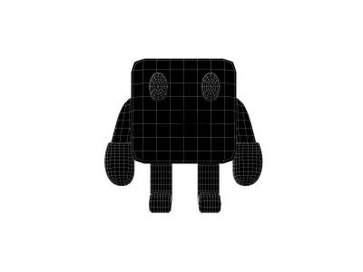 Cube Character 00004 Boxer Gold Low-poly 3D model