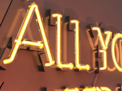 All You Need is Pizza - Neon Sign 3D model